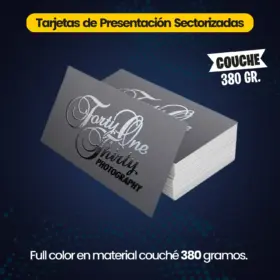 Tarjetas de Presentación Sectorizadas 380 gramos